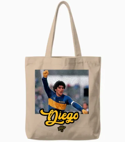 Maradona Boca Golf Tote Bags - Natural