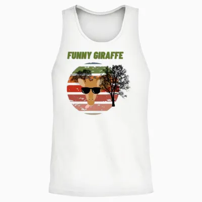 Funny Giraffe Unisex Tank Top - White