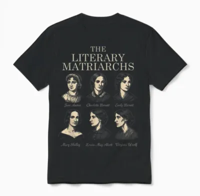 Little Women in Literature, Jane Austen, Bronte Sisters Unisex T-Shirt - Black