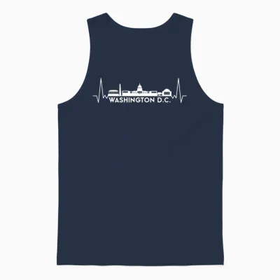 Heartbeat Skyline Usa Washington D.c. Unisex Tank Top - Navy