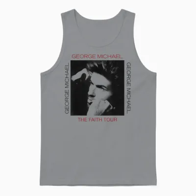 Portrait of George Michael Faith Tour, Graphic Unisex Tank Top - Sport Grey