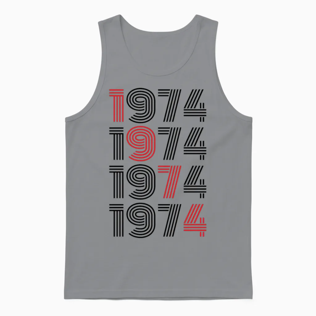 1974 Vintage Unisex Tank Top in Sport Grey