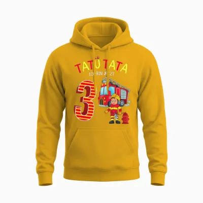 Feuerwehr Feuerwehrmann Kinder Geburtstag 3 Jahre Junge Unisex Hoodie - Gold