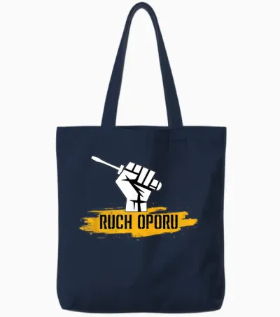 Ruch Oporu Hand with Screwdriver Polish Electrician Tote Bags - Navy