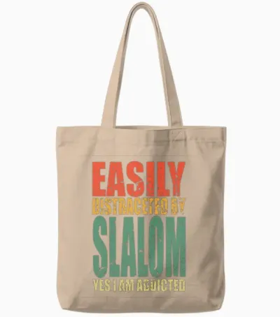 Slalom Saying Funny Tote Bags - Natural