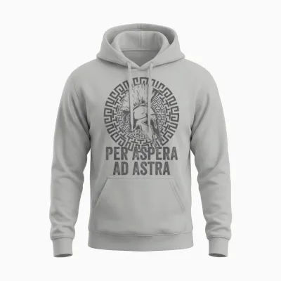 Stoische Philosophie Grau Hellenistisch per Aspera Ad Astra Unisex Hoodie - Ash