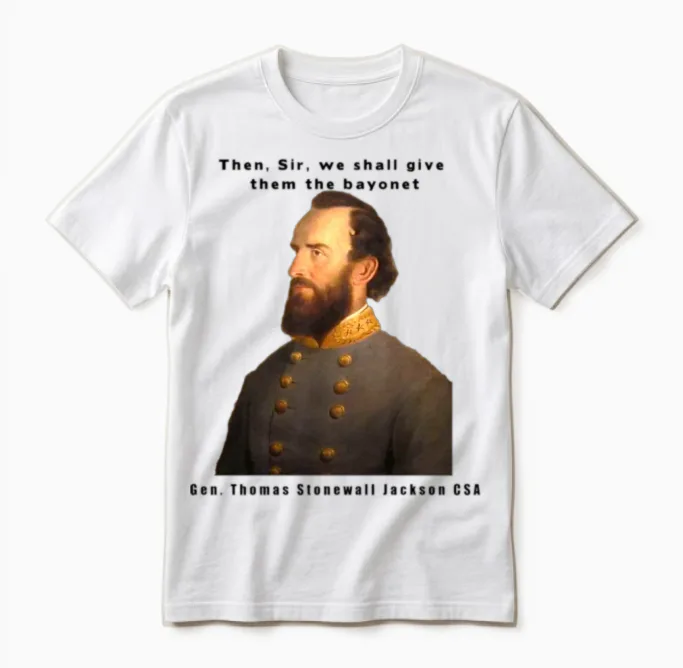 Stonewall Jackson Design Unisex T-Shirt in White