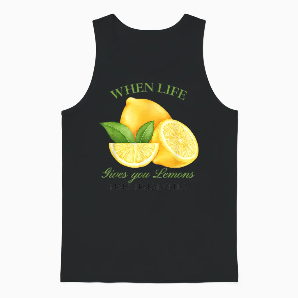 Wenn Das Leben Dir Zitronen Gibt, Mach Lemoncello Lustige Süße Frauen Unisex Tank Top in Black