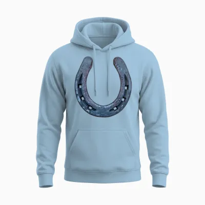 Horse Shoe Unisex Hoodie - Light Blue
