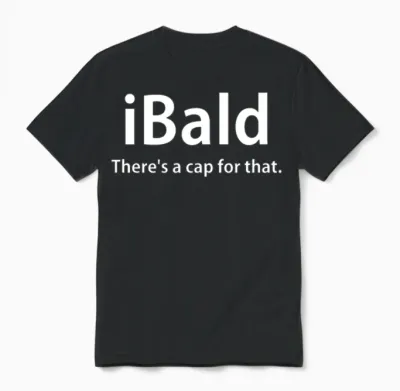 Ibald Bald Funny Unisex T-Shirt - Black