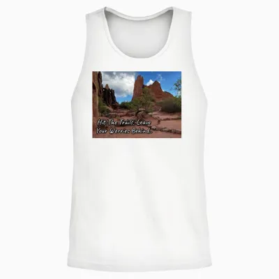 Hiking Enthusiasts & Motivation Unisex Tank Top - White