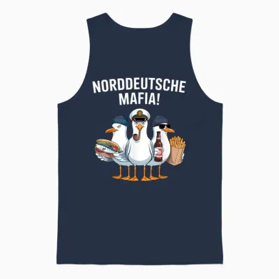 T-Shirt North German Mafia Seagulls North German Low German Captain Unisex Tank Top - Navy