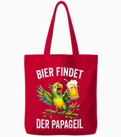 Bier Findet Der Papageil Tote Bags - Red