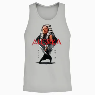 Star Wars Ahsoka Tano Jedi Hero Aurebesh Disney+ Unisex Tank Top - Ash