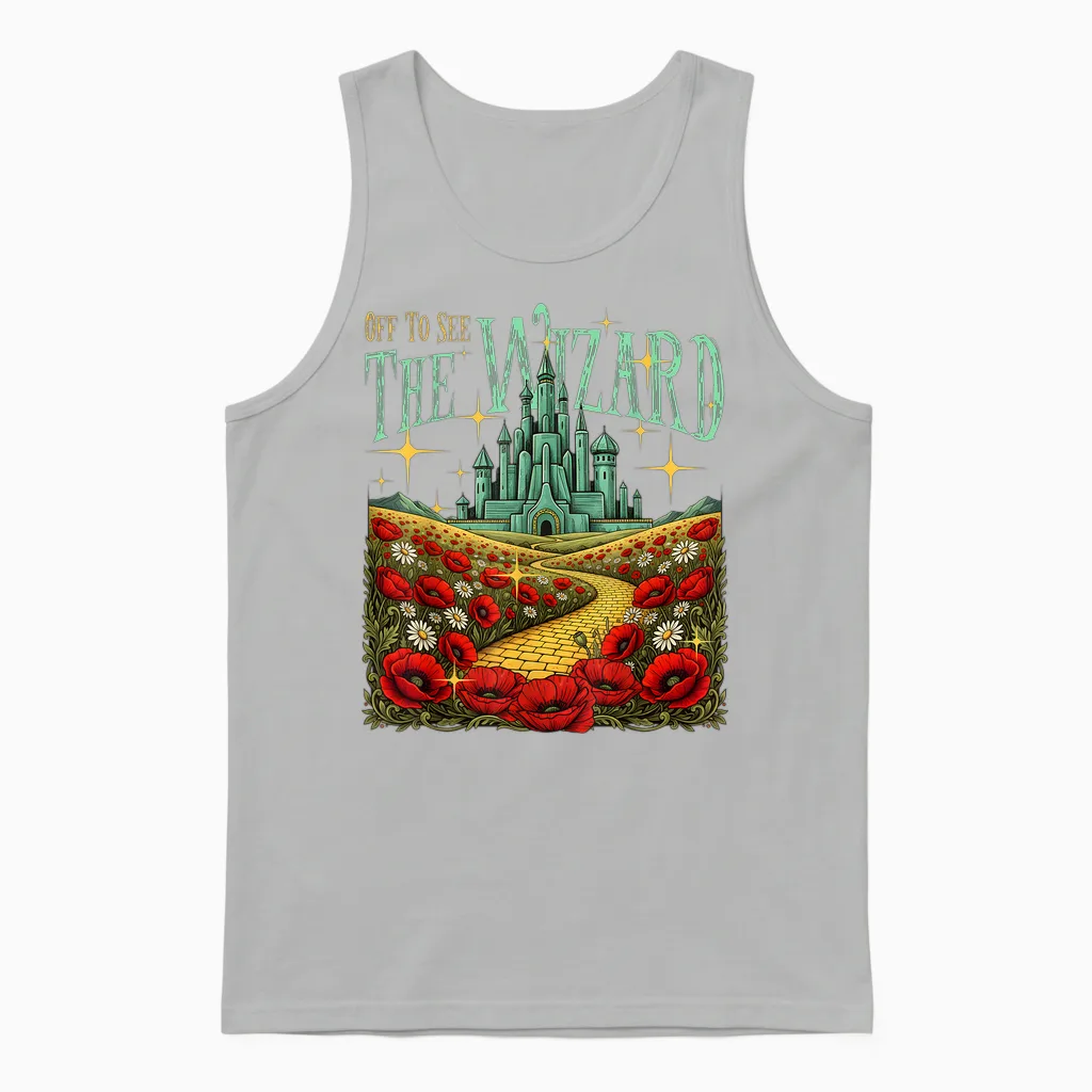 Yellow Brick Road We’re off Wizard Unisex Tank Top in Ash