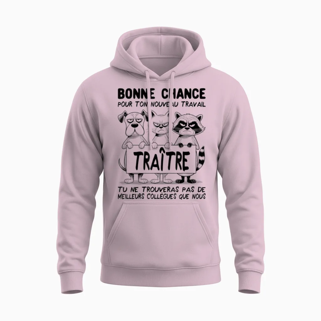 Departure Colleague Work - New Job | Traitor Unisex Hoodie in Light Pink