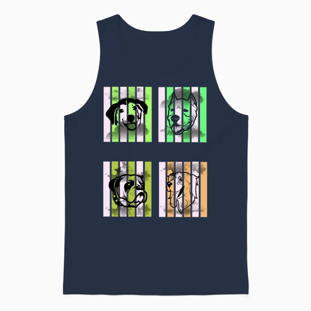 Dogs Dog Design for Dog Lover Unisex Tank Top in Navy