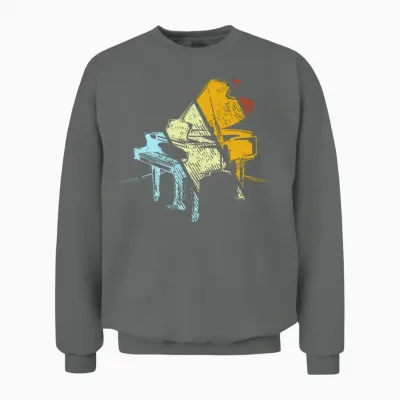 Piano Retro Unisex Sweatshirt - Graphite Heather