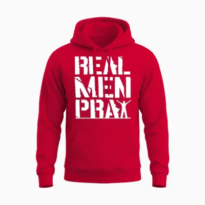 Prayer - Real Men Pray Unisex Hoodie - Red