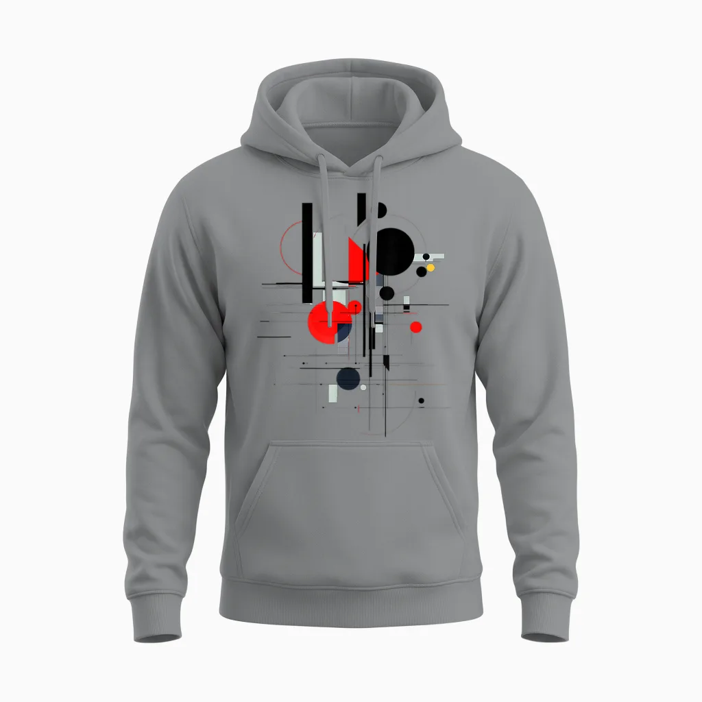 Abstract Art Pattern Painting Geometric Art Work T-Shirt, White, S Unisex Hoodie in Sport Grey