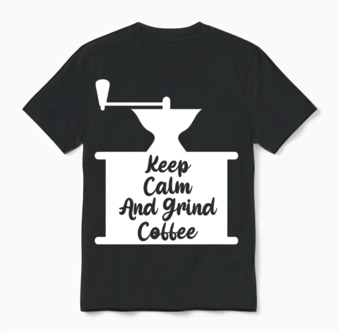 Funny Manual Coffee Grinder Coffee Beans Unisex T-Shirt in Black