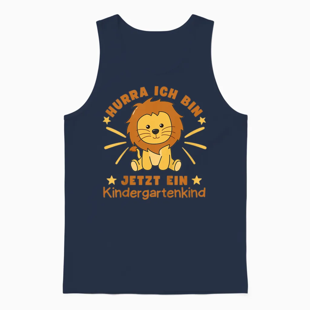 Hurra Ich Bin Jetzt Ein Kindergartenkind Löwe Kinder Unisex Tank Top in Navy