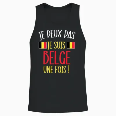 Humour Belgian Gift Humour Man Flag Belgium T-Shirt, Black, S Unisex Tank Top - Black
