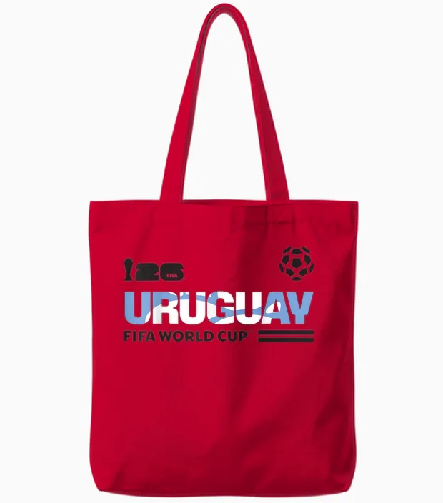Fifa World Cup26 Qualifier Uruguay Tote Bags in Red