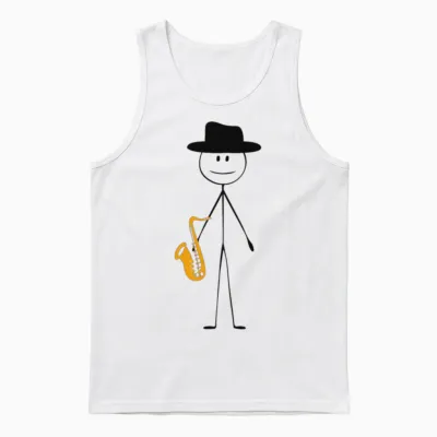 Saxophone Saxophone Guy Unisex Tank Top - White