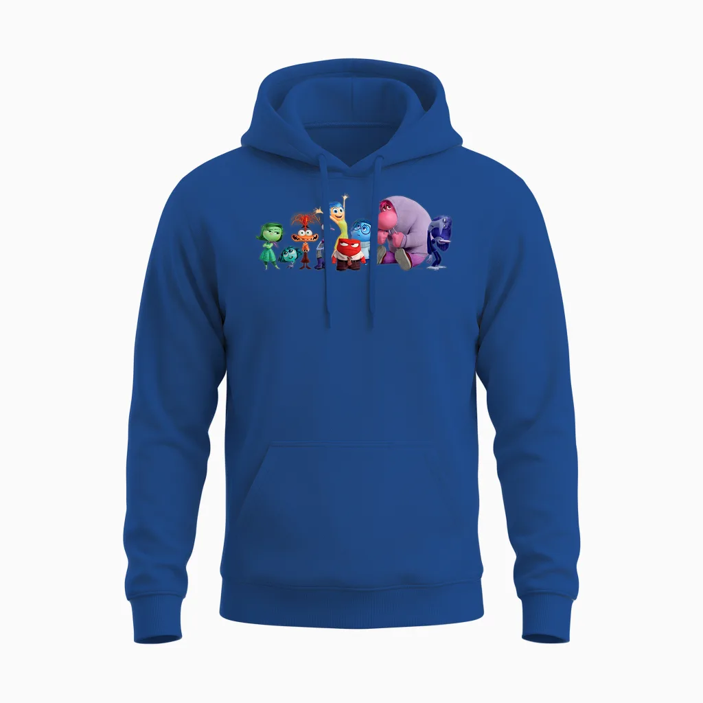 Disney and Pixar's Inside Out 2 Emotions Group All Together T-Shirt, Black Unisex Hoodie in Royal