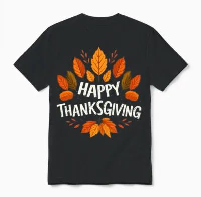 Happy Thanksgiving for Turkey Day Family Dinner Unisex T-Shirt - Black