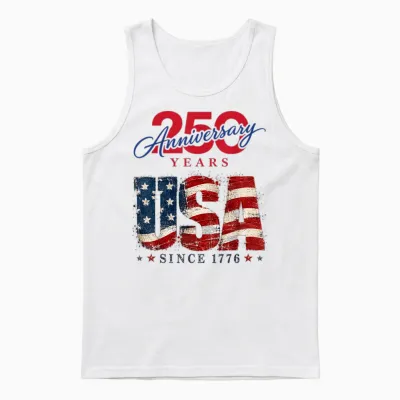 250 Ans De La Liberté 250e Anniversaire Usa Independence Day Unisex Tank Top - White