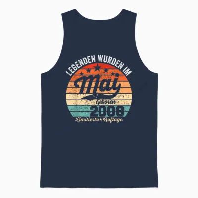 18. Geburtstag Geschenk Mann Legenden Sind Im Mai 2008 Unisex Tank Top - Navy