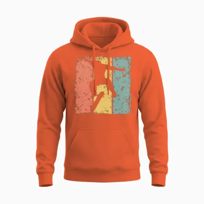 Skateboard Retro Unisex Hoodie - Orange