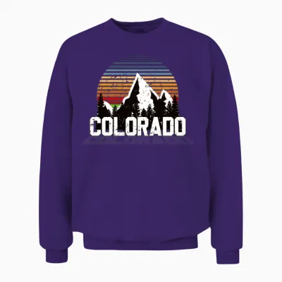 Retro Colorado Mountains Unisex Sweatshirt - Purple