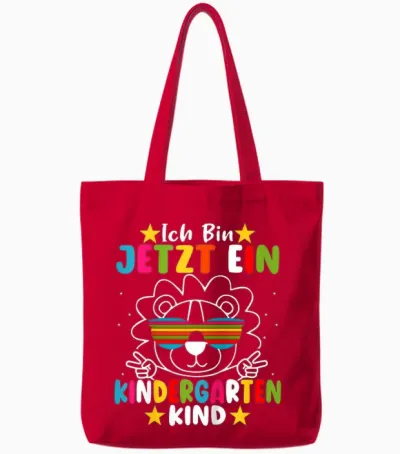 Kinder Ich Bin Jetzt Ein Kindergartenkind Kita Abgänger 2026 Löwe Tote Bags - Red
