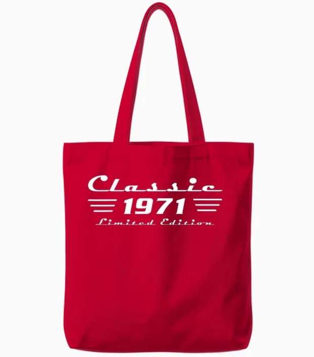 1971 Birthday Man 55th Decoration Funny 55s 55th Birthday Tote Bags in Red