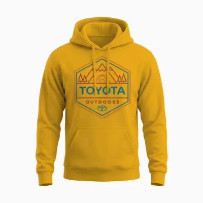 Toyota Outdoors Art Line Big Chest Logo Unisex Hoodie - Gold