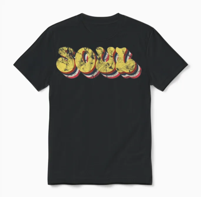 Soul Retro Unisex T-Shirt in Black