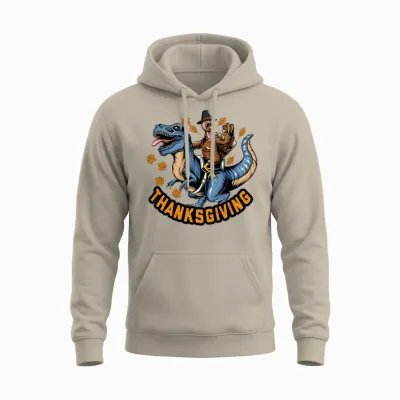 Funny Thanksgiving Holiday Funny Turkey Unisex Hoodie - Sand
