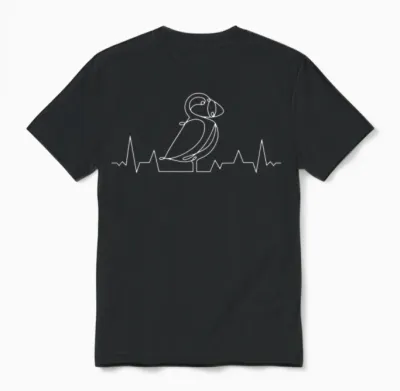 Puffin Bird Seabird Vintage Puffins Unisex T-Shirt - Black