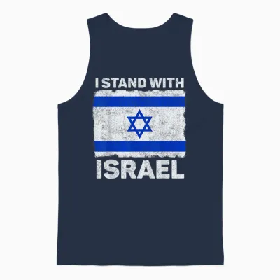 I Stand with Israel Israel Flagge Patriotisches Israel Unisex Tank Top - Navy