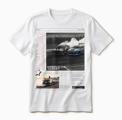 Cool Retro Vintage Japanese Jdm Tokyo Japan Drift Race Car T-Shirt, Black Unisex T-Shirt - White