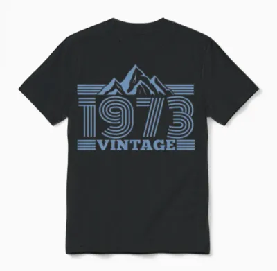 1973 Birthday Mountains Hiking Climbing Unisex T-Shirt - Black