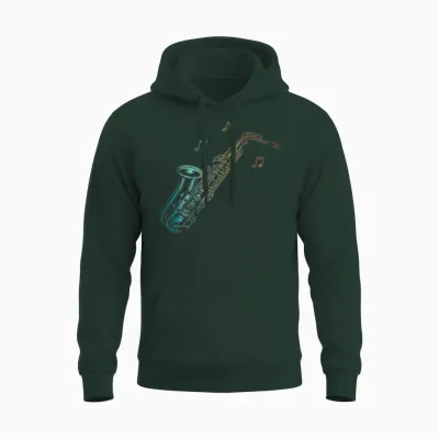 Saxophone Retro Vintage Unisex Hoodie - Forest