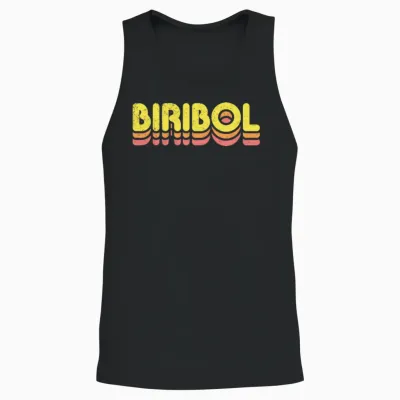 Retro Biribol Unisex Tank Top - Black