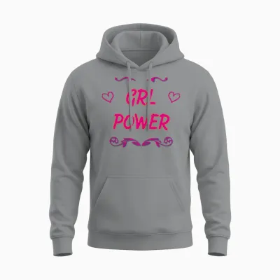 Girls Power Funny Slogan for Girls Women Power Unisex Hoodie - Sport Grey