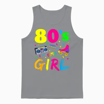 80s Party Theme Party Outfit Costume Vintage Retro T-Shirt, Black Unisex Tank Top - Sport Grey