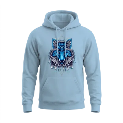 Fox Lover Retro Unisex Hoodie - Light Blue