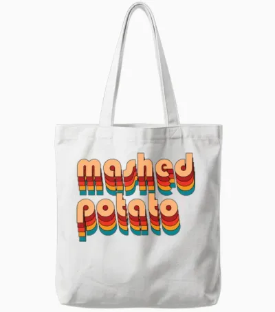 Mashed Potato Retro Colors Tote Bags - White